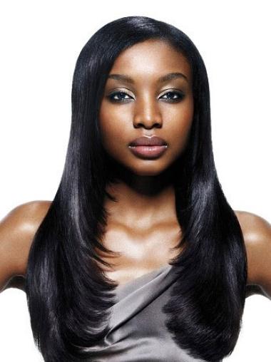 Capless Black Straight Wigs