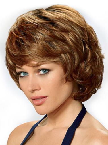 Synthetic Brown Curly Great Wigs